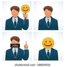 vector set of humor avatars