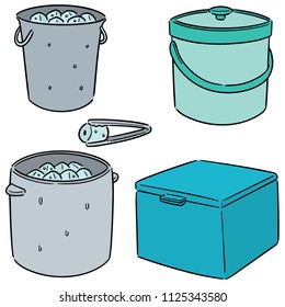 vector set of ice bucket