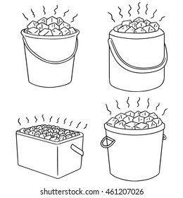 vector set of ice bucket