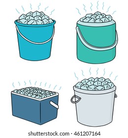 vector set of ice bucket