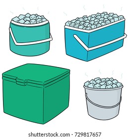 vector set of ice bucket