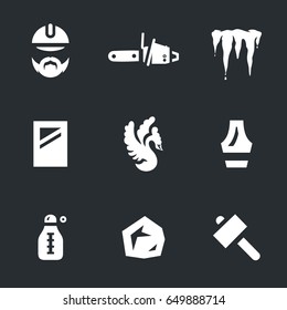 Vector Set of Ice Carving Icons.