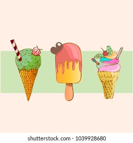 Vector set of ice cream