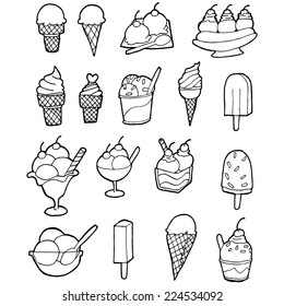 vector set of ice cream