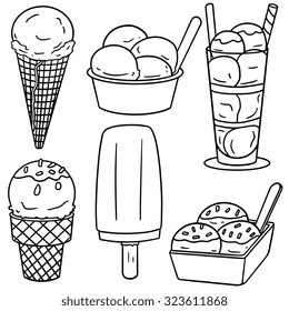 vector set of ice cream