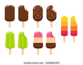 Vector set of ice cream bars