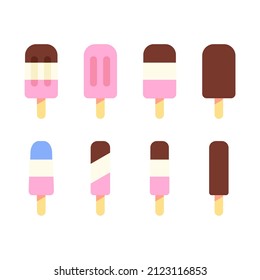 Vector Set Ice Cream Simple Vector Design