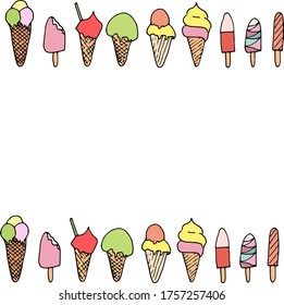
Vector set, ice cream for summer, for banner, for website