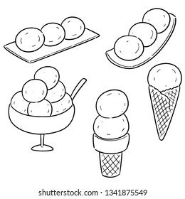 vector set of ice creams
