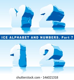 vector set of ice letters  Part 7 and numbers Part 1