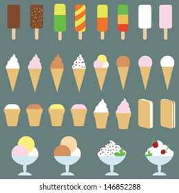 vector set of ice-cream