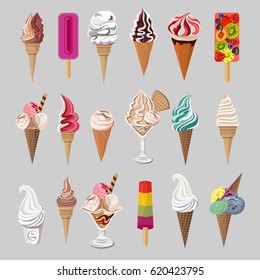 Vector set of ice-cream icons