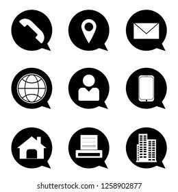 Vector set icon business for information, Symbol set, illustration flat design. Contact us icon.