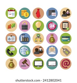 Vector set icon business. Web Design and Development Vector Icons set