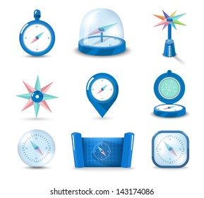 Vector set icon compass