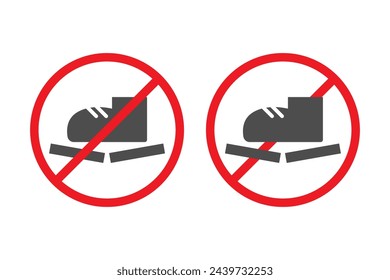 vector set icon of don't step on, no step on