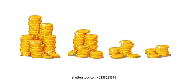 vector set of  icon of golden coin