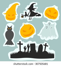 vector set icon halloween