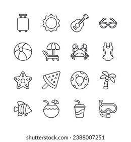 vector set of icon summer vacation