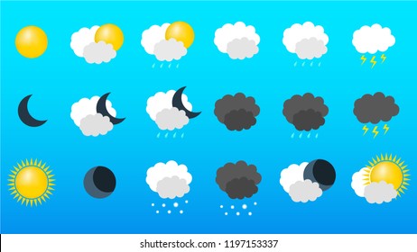 Vector set of an icon of weather