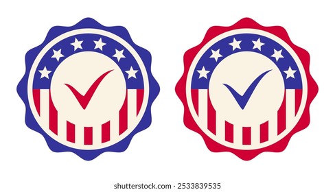 Vector set icons for 2024 Presidential election in USA. Vector banners for American election of president. Vote 2024.