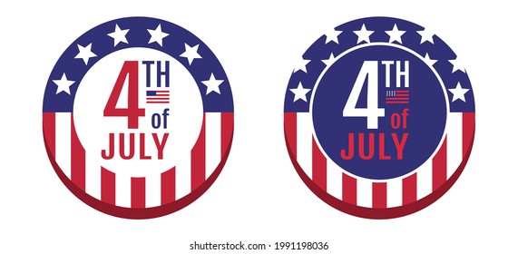 Vector set icons for 4 th of july on abstract background. Vector banners for USA independence day.