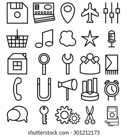 vector set of icons of business and entertainment theme