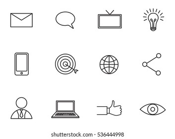 Vector set icons set for business on white background