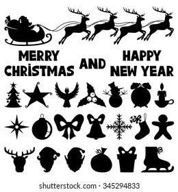 Vector set. Icons for Christmas and New Year.