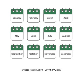 Vektorgrafik von Symbolen. Symbol für Tages-, Monats- und Jahreskalender