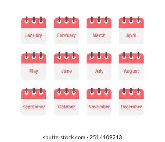 Vector conjunto de iconos. Icono de calendario diario, mensual y anual