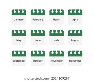 Vector set of icons. Daily, monthly, yearly calendar icon