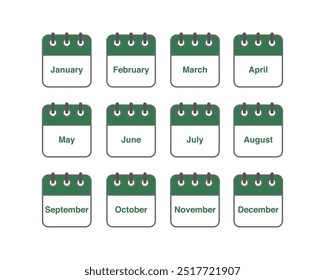 Vector set of icons. Daily, monthly, yearly calendar icon