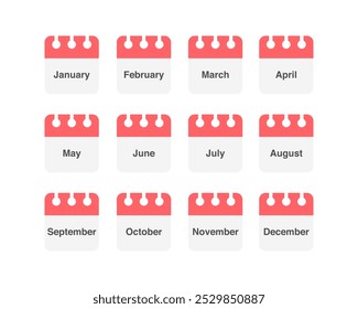 Conjunto vetorial de ícones. Ícone de calendário diário, mensal e anual