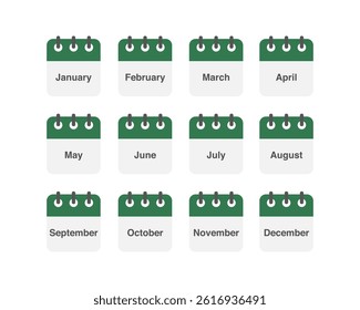 Vector set of icons. Daily, monthly, yearly calendar icon