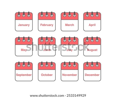 Vector set of icons. Daily, monthly, yearly calendar icon