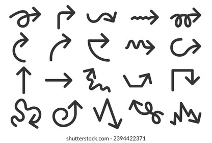 Vector set icons of different arrows. Arrow vector set.