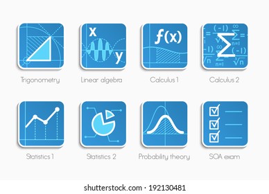 Vector Set Of Icons For Different Direction Of Math