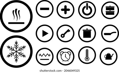 Conjunto vectorial de iconos para cocina eléctrica, estufa de inducción o fogón