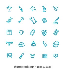 Vector set of icons. Gynecology. Healthcare design