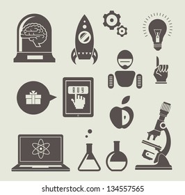 Vector Set Of Icons For Innovation And Science