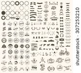 Vector set of icons and labels