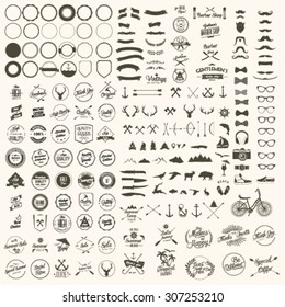 Vector set of icons and labels