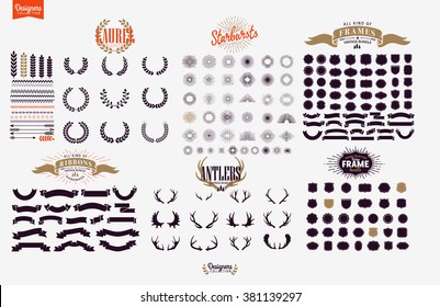 Vector set of icons and labels