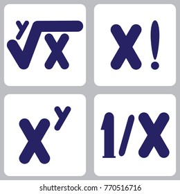 Vector set of icons with mathematical symbols