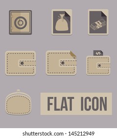 Vector set icons modes of money. Flat