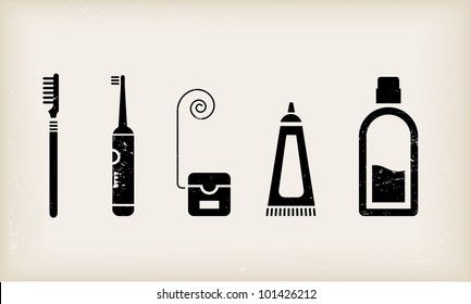 Vector set of icons for mouth care