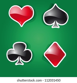 vector set of icons on the playing Cards theme