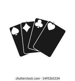 Vector set of icons for playing cards. Vector illustration symbols isolated on white background