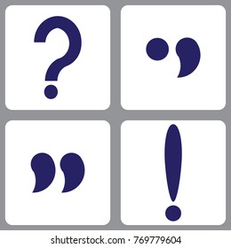 Vector set of icons with punctuation marks